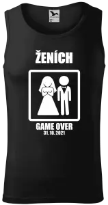 Pánske tielko Game over - ženích s dátumom