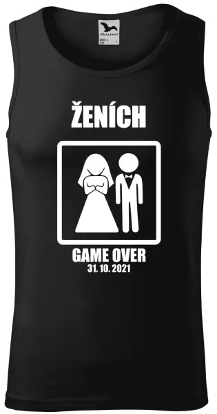 Pánske tielko Game over - ženích s dátumom