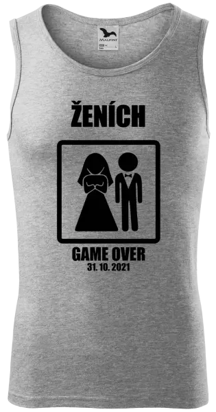 Pánske tielko Game over - ženích s dátumom