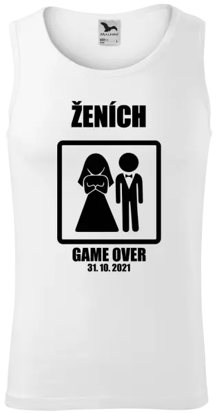 Pánske tielko Game over - ženích s dátumom