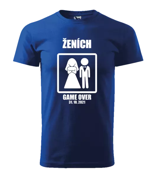 Pánske tričko Game over - ženích s dátumom
