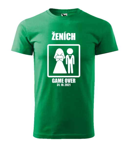 Pánske tričko Game over - ženích s dátumom