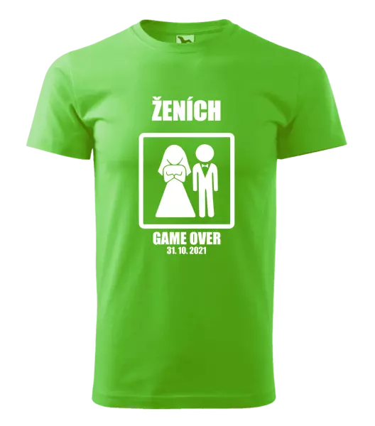Pánske tričko Game over - ženích s dátumom