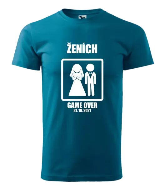 Pánske tričko Game over - ženích s dátumom