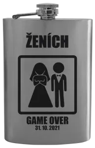 Ploskačka Game over - ženích s dátumom