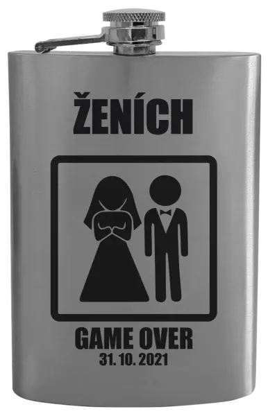 Ploskačka Game over - ženích s dátumom