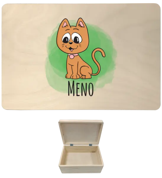 Drevený box s vekom Mačička