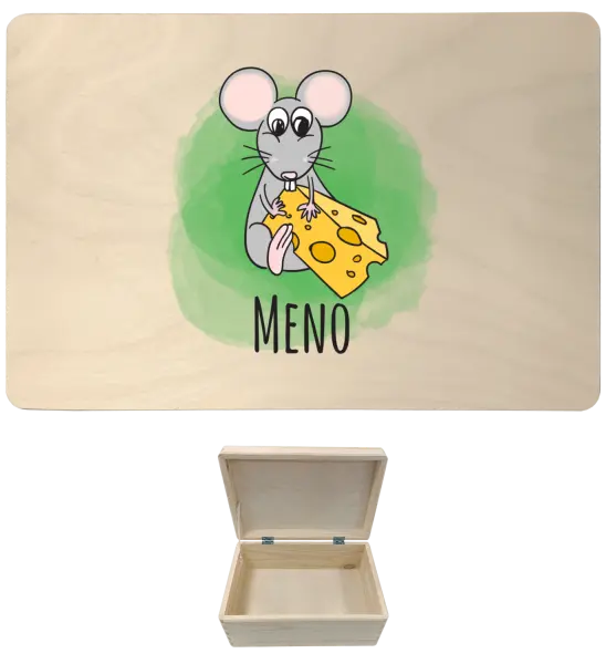 Drevený box s vekom Myška - kopie