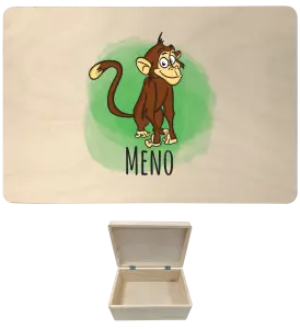 Drevený box s vekom Opička