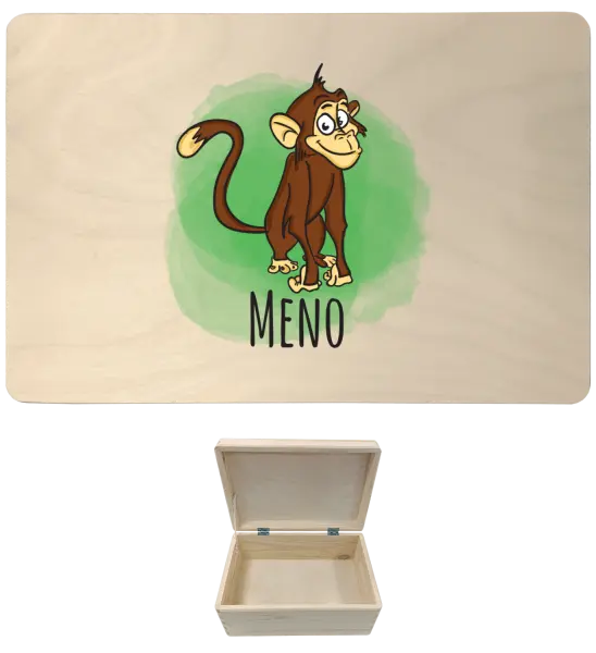 Drevený box s vekom Opička