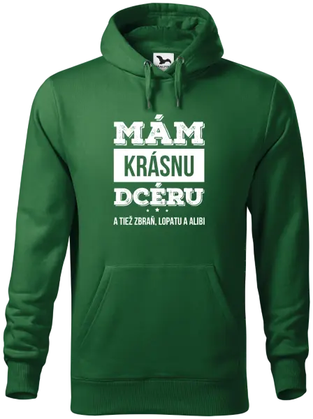 Pánska mikina Mám krásnou dceru, a taky zbraň, lopatu a alibi - kopie