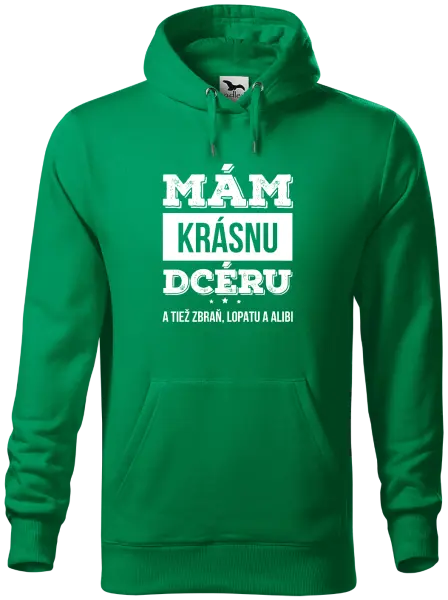 Pánska mikina Mám krásnou dceru, a taky zbraň, lopatu a alibi - kopie