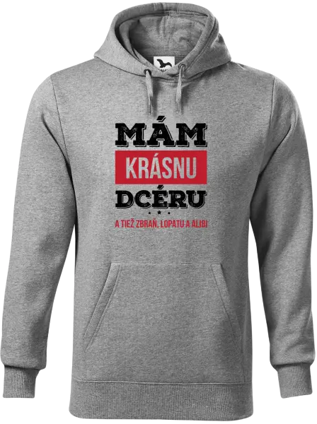 Pánska mikina Mám krásnou dceru, a taky zbraň, lopatu a alibi - kopie