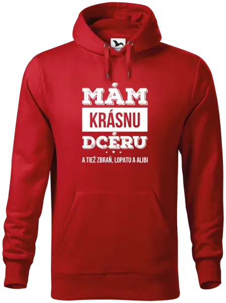 Pánska mikina Mám krásnou dceru, a taky zbraň, lopatu a alibi - kopie