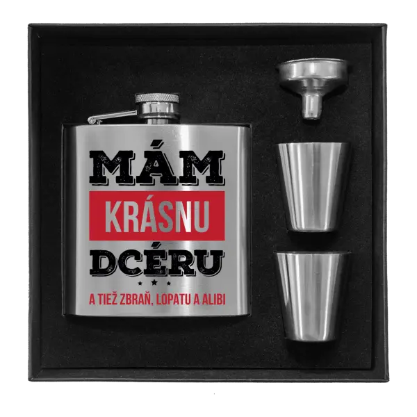 Ploskačka v krabičke Mám krásnou dceru, a taky zbraň, lopatu a alibi - kopie