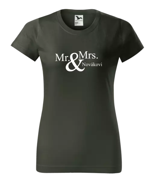 Dámske tričko Mr. & Mrs. s vlastním příjmením - kopie
