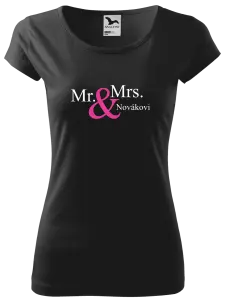 Dámske tričko Mr. & Mrs. s vlastním příjmením - kopie