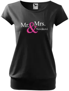 Dámske tričko Mr. & Mrs. s vlastním příjmením - kopie