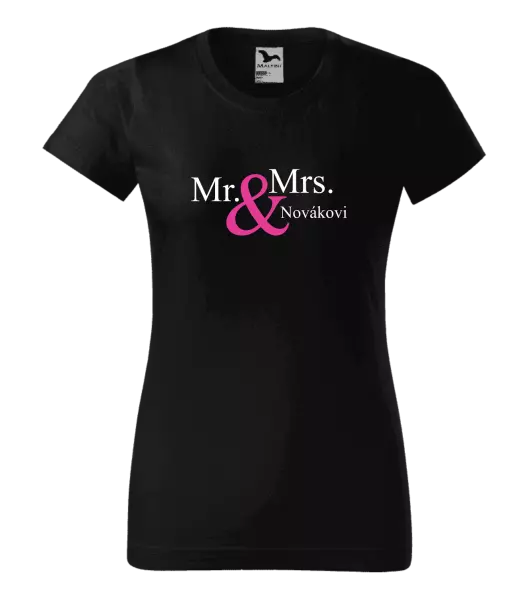 Dámske tričko Mr. & Mrs. s vlastním příjmením - kopie