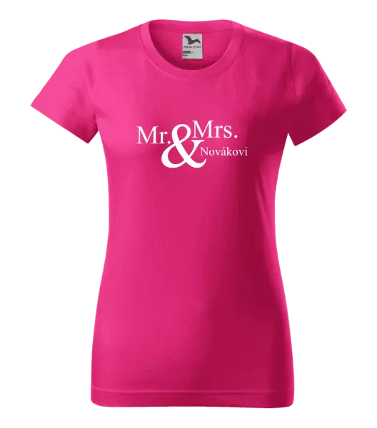 Dámske tričko Mr. & Mrs. s vlastním příjmením - kopie