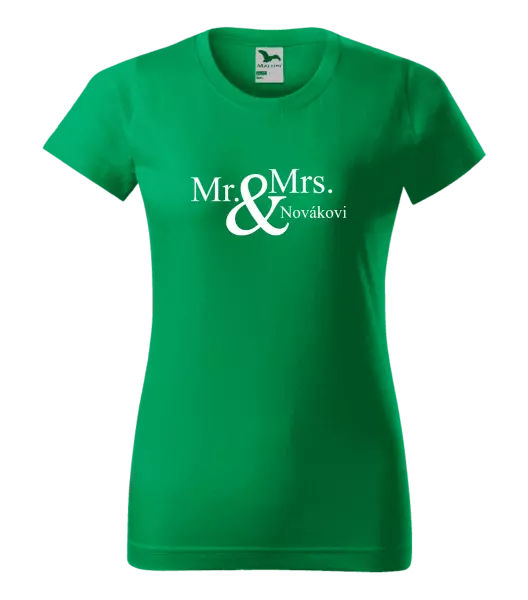 Dámske tričko Mr. & Mrs. s vlastním příjmením - kopie