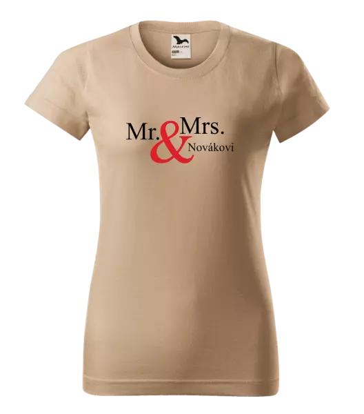 Dámske tričko Mr. & Mrs. s vlastním příjmením - kopie