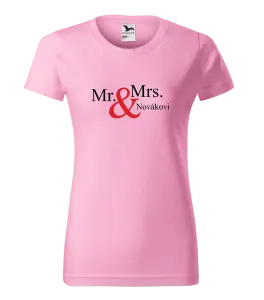 Dámske tričko Mr. & Mrs. s vlastním příjmením - kopie