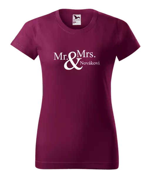 Dámske tričko Mr. & Mrs. s vlastním příjmením - kopie