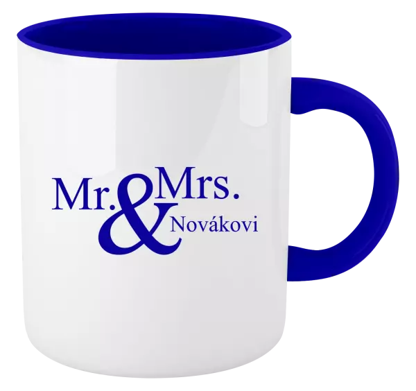 Hrnček  Mr. & Mrs. s vlastním příjmením - kopie