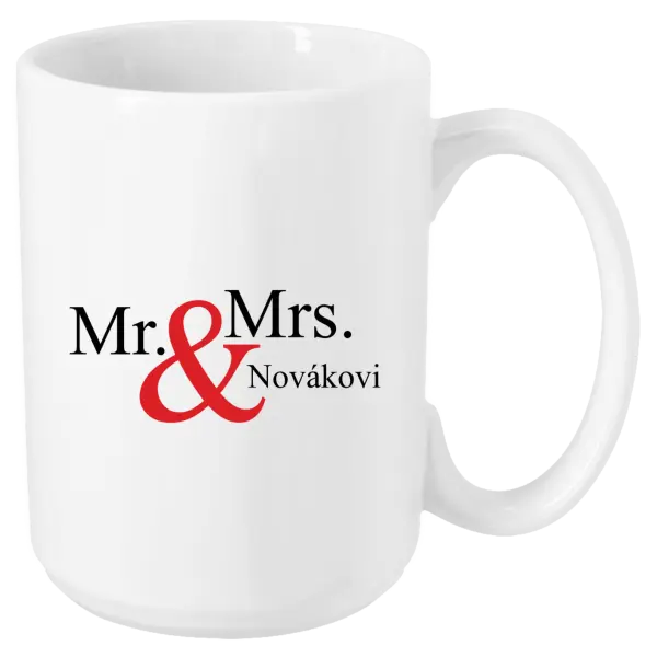 Hrnček Mr. & Mrs. s vlastním příjmením - kopie