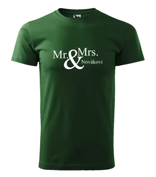 Pánske tričko Mr. & Mrs. s vlastním příjmením - kopie