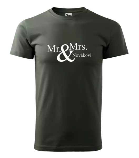 Pánske tričko Mr. & Mrs. s vlastním příjmením - kopie
