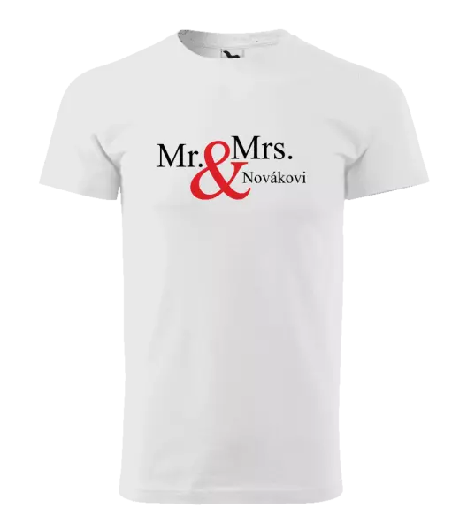 Pánske tričko Mr. & Mrs. s vlastním příjmením - kopie