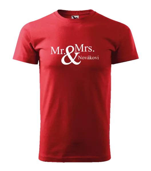 Pánske tričko Mr. & Mrs. s vlastním příjmením - kopie