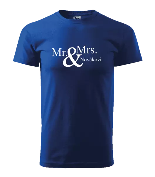 Pánske tričko Mr. & Mrs. s vlastním příjmením - kopie
