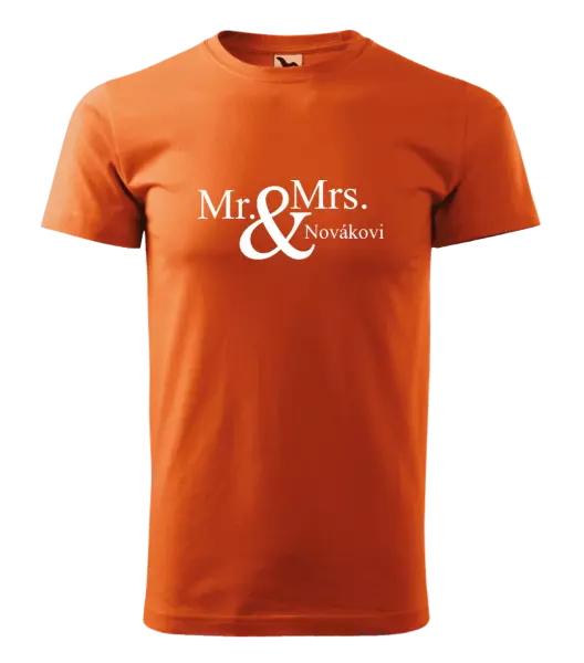 Pánske tričko Mr. & Mrs. s vlastním příjmením - kopie