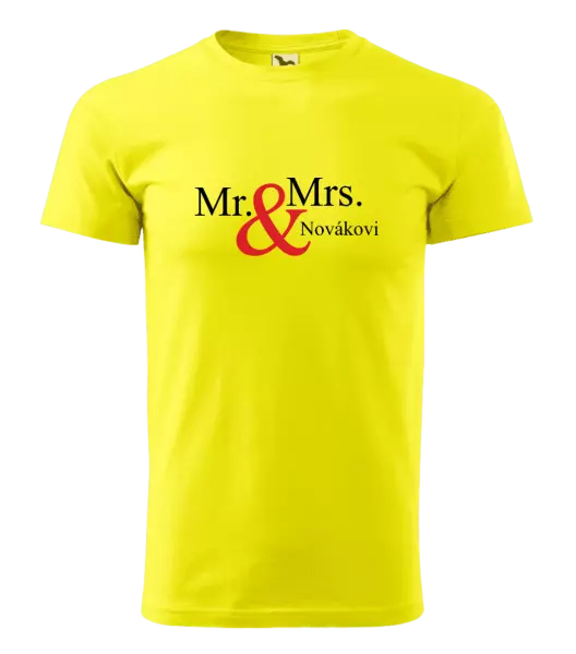 Pánske tričko Mr. & Mrs. s vlastním příjmením - kopie