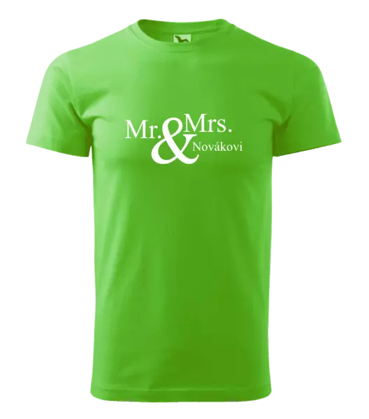 Pánske tričko Mr. & Mrs. s vlastním příjmením - kopie