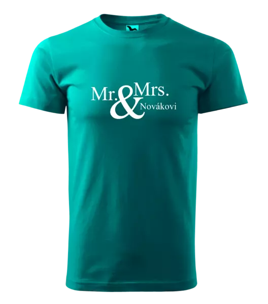Pánske tričko Mr. & Mrs. s vlastním příjmením - kopie