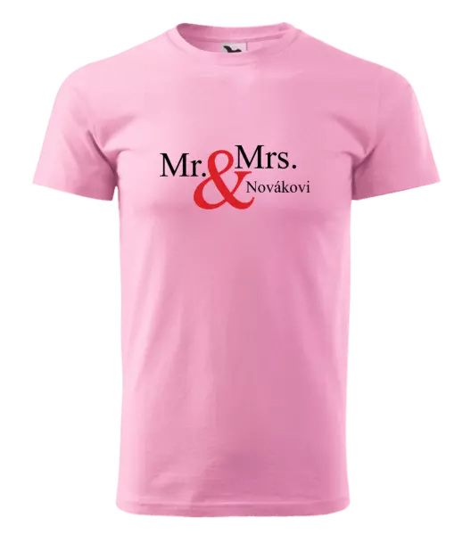 Pánske tričko Mr. & Mrs. s vlastním příjmením - kopie