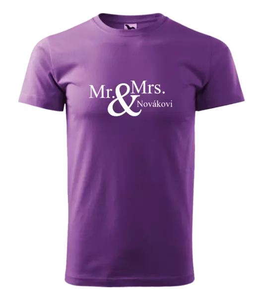 Pánske tričko Mr. & Mrs. s vlastním příjmením - kopie