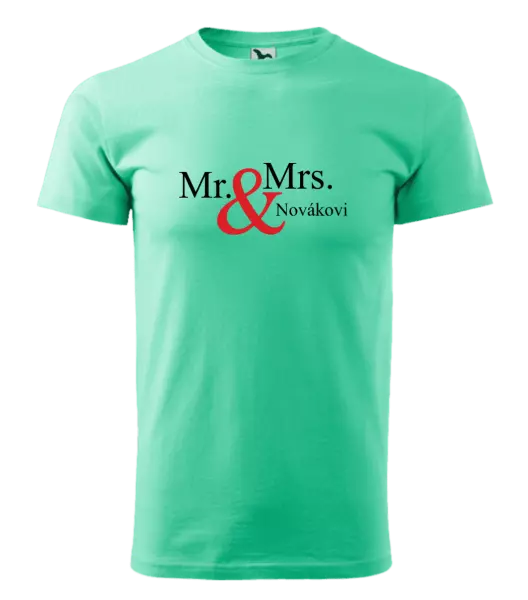 Pánske tričko Mr. & Mrs. s vlastním příjmením - kopie