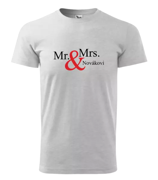 Pánske tričko Mr. & Mrs. s vlastním příjmením - kopie