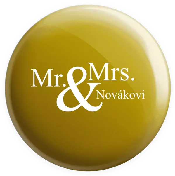 Placka Mr. & Mrs. s vlastním příjmením - kopie