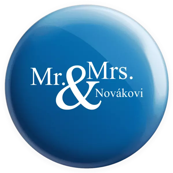 Placka Mr. & Mrs. s vlastním příjmením - kopie