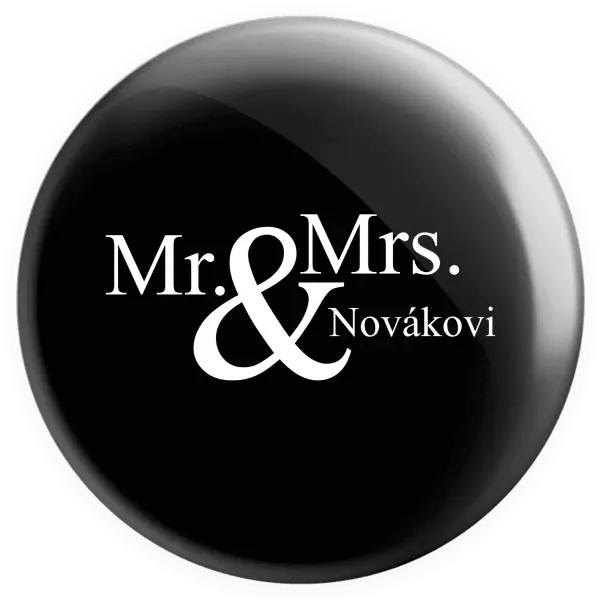 Placka Mr. & Mrs. s vlastním příjmením - kopie