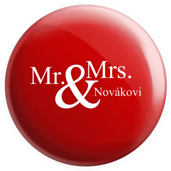 Placka Mr. & Mrs. s vlastním příjmením - kopie