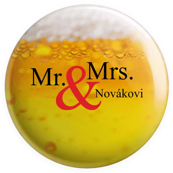 Placka Mr. & Mrs. s vlastním příjmením - kopie