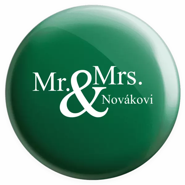 Placka Mr. & Mrs. s vlastním příjmením - kopie