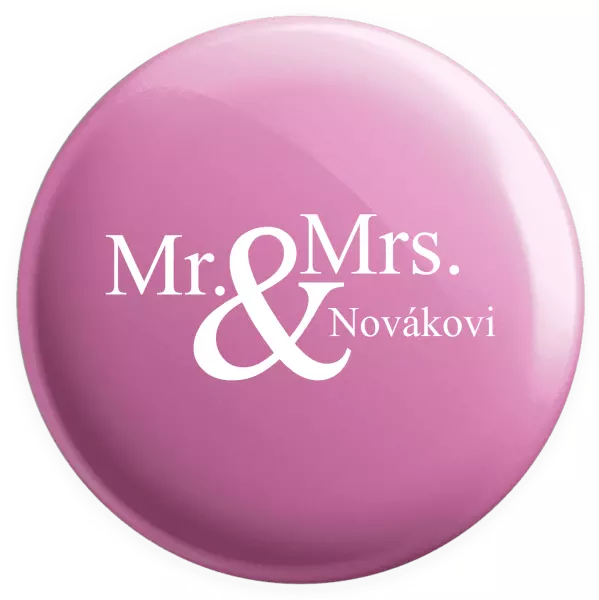 Placka Mr. & Mrs. s vlastním příjmením - kopie